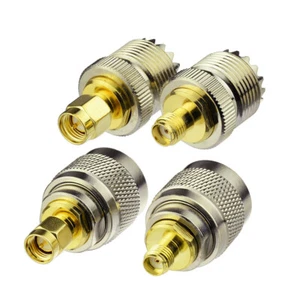 SMA-UHF Adapter Kit SMA to UHF SO-239 PL259 4 type Connector For Walkie Talkie - Zdjęcie 1 z 3