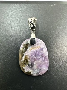 Small Purple Charoite Crystal With Sterling Silver 925 Pendant #1134 - Picture 1 of 5