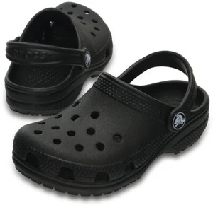 Crocs Kids Classic Children's Clog Summer Slip On Shoes - Black - Picture 1 of 3