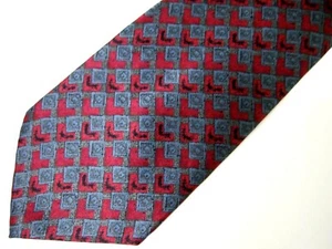 Vtg Geoffrey Beene Mens Necktie Tie Purple Blue Geometric Silk 58" Career - Picture 1 of 4