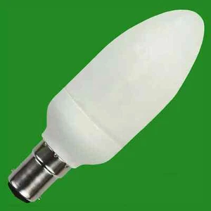 6x 7W (=30W) Low Energy CFL Candle Light Bulbs Small Bayonet Cap SBC B15 Lamp - Picture 1 of 1