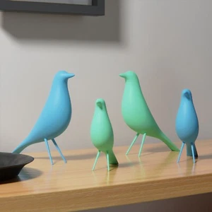 MidCentury Modern Minimalistisch Eames Stil Retro Vogel Familie Deko Figuren 60er - Bild 1 von 19