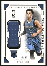 2015-16 Panini National Treasures NBA Rookie Materials #14 Tyus Jones Jersey /99