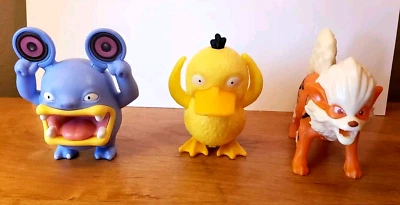 BURGER KING POKEMON DETECTIVE PIKACHU LOTE DE 3 FIGURAS ARCANINE PSYDUCK LOUDRED Foto 1 de 4