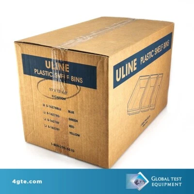 U-line S-16278BLU Box of 9 new Blue Plastic Bins, 11" x 12" x 6"
