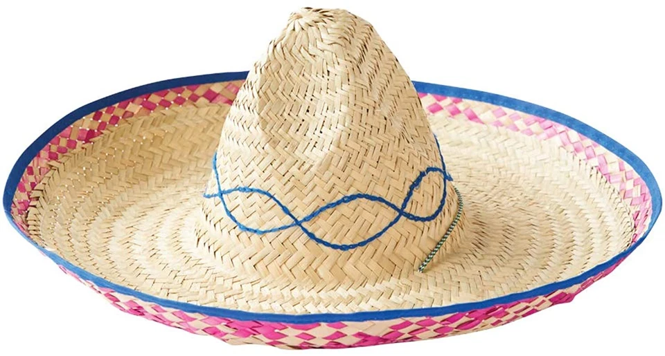 Sombrero Hat Embroidered Straw Novelty Costume - Adult - Image 1 of 1