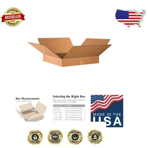 Versatile 24x24x4 Corrugated Flat Boxes - Perfect for Home & Business Shipping - Picture 1 of 6