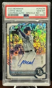 CURTIS MEAD 2022 Bowman Chrome Rookie Speckle Refractor Card RC Auto /299 PSA 10 - Picture 1 of 2