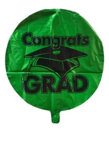 Congrats Grad Green 18" Mylar Foil Balloon - Picture 1 of 2