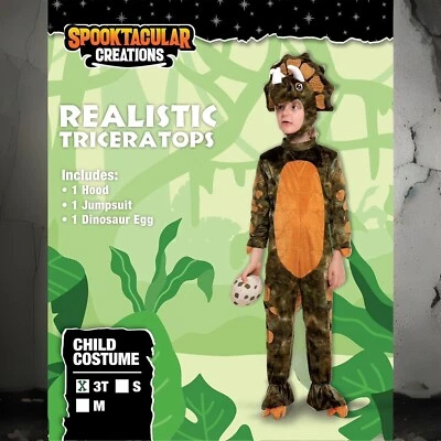 Dinosaur Boys 3T Halloween Triceratops Full Body Costume Boys Brand New 82524S1D - Image 1 of 4