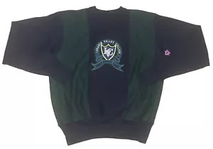 Vintage Lebanon Valley College Sweatshirt MV Pro Weave USA L Navy Green Clrblck - Picture 1 of 14