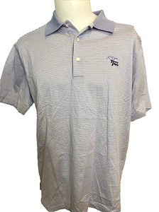 Torrey Pines Men's Golf Shirt Lavender & White Micro Stripes Sz M - Picture 1 of 5