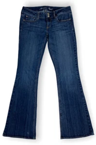 American Eagle Outfitters Artist Flare Jeans Size 8 Womens Dark Wash Flare Jeans - Picture 1 of 7
