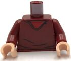LEGO neuf minifig rouge foncé torse pull col en V chemise rouge et partie ceinture