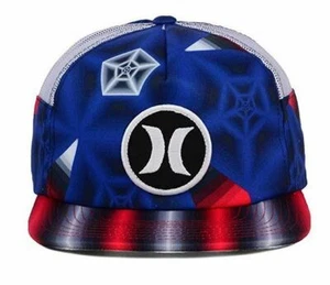 Nike Hurley Trucker Snapback Red White Blue USA Puerto Rico Dominican Cap Hat - Picture 1 of 3