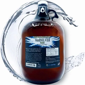 MediSILVER® CLEAR Immunity Booster True Free-Ionic Silver Ag++ Nutrient: 1 Gal - Picture 1 of 12