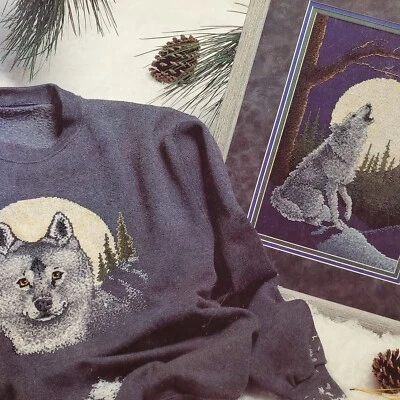 True Colors Wolves By Moonlight Wild Dogs Alaska S.M. Casper Cross Stitch Chart - Image 1 of 3