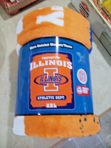 Illinois University - NCAA - Plush Raschel Blanket- 50" X 60" Throw Blanket Cover