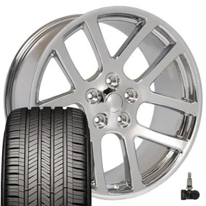 2223 Chrome 22 inch Rims Goodyear Tires & TPMS Fit Dodge RAM SRT - Picture 1 of 5