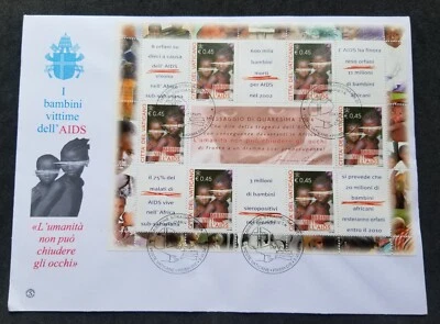 [SJ] Vatican Children Of AIDS Victims 2004 HIV Health Child (sheetlet FDC) - Image 1 of 4
