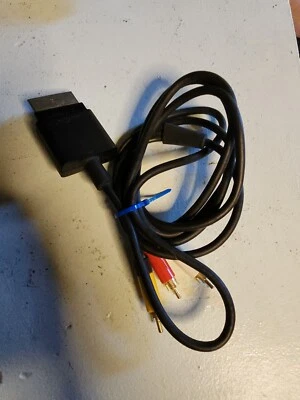 Genuine Official OEM Microsoft XBOX 360 Black Composite AV Cable  - Image 1 of 4