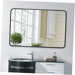 Bathroom Mirror Black Rectangle Wall Mirror 30 x 40 inch Large Wall Mounted - Picture 1 of 8