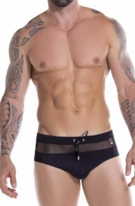 Jor Yellow 0889 Black Mesh Swim Trunk Speedo Sunga Small S - Picture 1 of 4