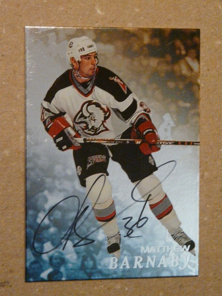 1998-99 Be A Player BAP #14 Matthew Barnaby Buffalo Sabres Autograph AUTO Card - Image 1 of 1