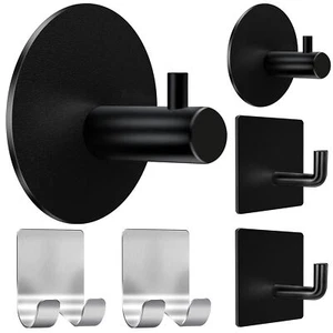 6 Pcs Adhesive Hooks Command Hooks For Hanging Towel Hooks Command Strips Heavy - Picture 1 of 7
