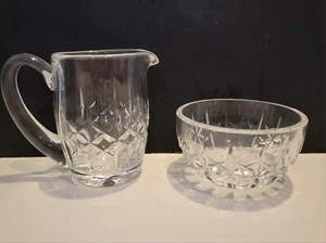 Waterford Crystal ARAGLIN 4" Creamer And 2.25"  Open Sugar Discontinued EUC  - Picture 1 of 11