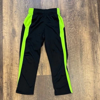 Champion Kids Black Athletic Pants with Green Stripes 4-5 XS lightweight - Image 1 of 3