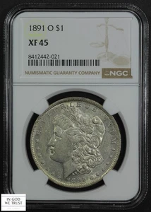 1891 O Morgan Silver Dollar $1 NGC XF 45 - Picture 1 of 5