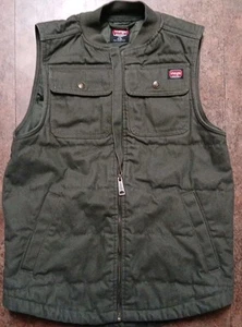 Chaleco Wrangler Para Hombre Pequeño Ropa de Trabajo Lona Cremallera Completa Verde Oliva Exterior Utilidad - Imagen 1 de 6