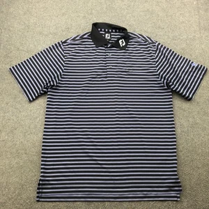 FootJoy Poloshirt Herren Medium schwarz lila gestreift Tour Series Golf Kurzarm - Bild 1 von 9