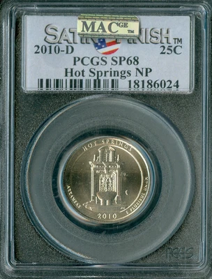 2010 D HOT SPRINGS QUARTER PCGS SP68 MAC SPOTLESS . - Image 1 of 2