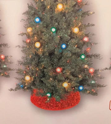 NEW Red Sequin Glitter Christmas Tree Collar 30" Inch Large Xmas Tree Ring  - Image 1 of 4