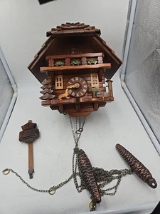 Cuckoo Clock Black Forest house with moving Animals Not Tested For Parts - Picture 1 of 15