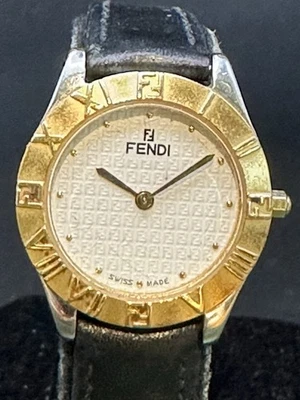 Fendi 2000L White Dial Gold Bezel White Gold Quartz Women's Watch JAPAN Repair - image 1 of 4