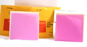 KODAK CC20M AND CC30M WRATTEN GELATIN 3 X 3 INCH CAMERA LENS FILTER - Picture 1 of 3