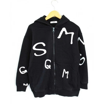 MSGM All Over Logo Hoodie Women's Kids Size 12anni Black New Arrival Used KIDS-0 - Image 1 of 4