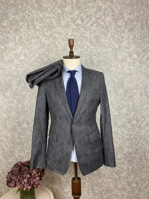 Emporio Armani David Line Gray Shades Single-Button Peak Lapels Suit 38 W31 L32 - Image 1 of 4