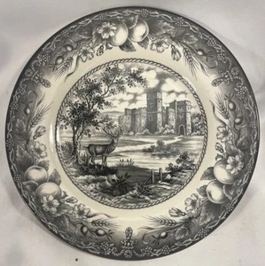 Royal Stafford Monarch of the Castle Black Fine Earthenware Salad Plate 8.5” - Picture 1 of 4
