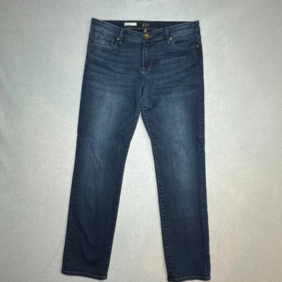 Pantalones de mezclilla Kut From The Kloth lavado oscuro talla 12 Boyfriend tiro bajo rectos Foto 1 de 4