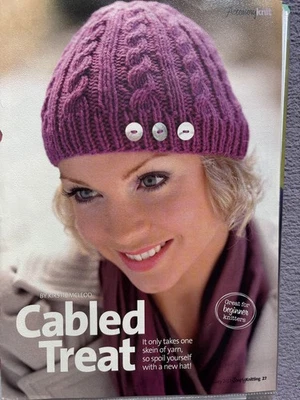 🧶KNITTING PATTERN Cabled Treat Hat-Gift Xmas Aran  - Image 1 of 4