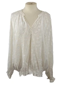 Mint Velvet Ivory Jacquard Boho Blouse Top UK 16 BRAND NEW RRP £79 - Picture 1 of 11