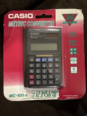 VTG CASIO MC-100-s METRIC CONVERTER CALCULATOR NEW IN PACKAGE - Image 1 of 4