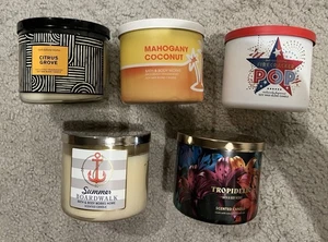 5 Bath & Body Works - Citrus Grove Mahogany Coconut Boardwalk Pop 3 Wick Candle - Picture 1 of 1