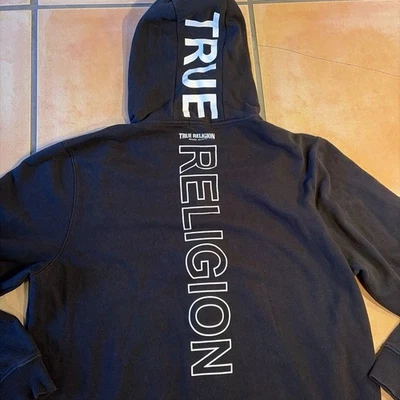 True Religion Full-Zip Horseshoe Logo Hoodie Black 2XL - Image 1 of 4