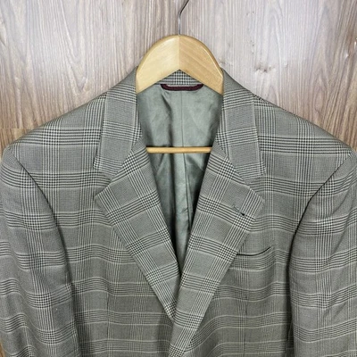 Abrigo deportivo Hart Schaffner Marx para hombre 42R verde oliva multicolor a cuadros hecho en EE. UU. Foto 1 de 4