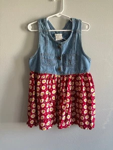 90’s vintage Rachel’s kids denim floral romper 6 - Picture 1 of 10